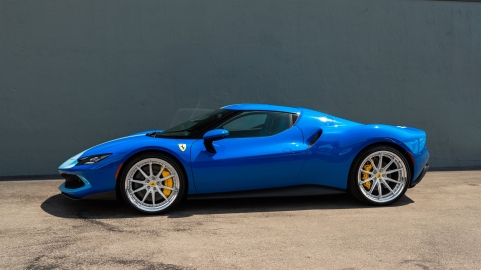 Ferrari 296 GTB | Azzurro Dino | HRE S104SC | Brushed Clear