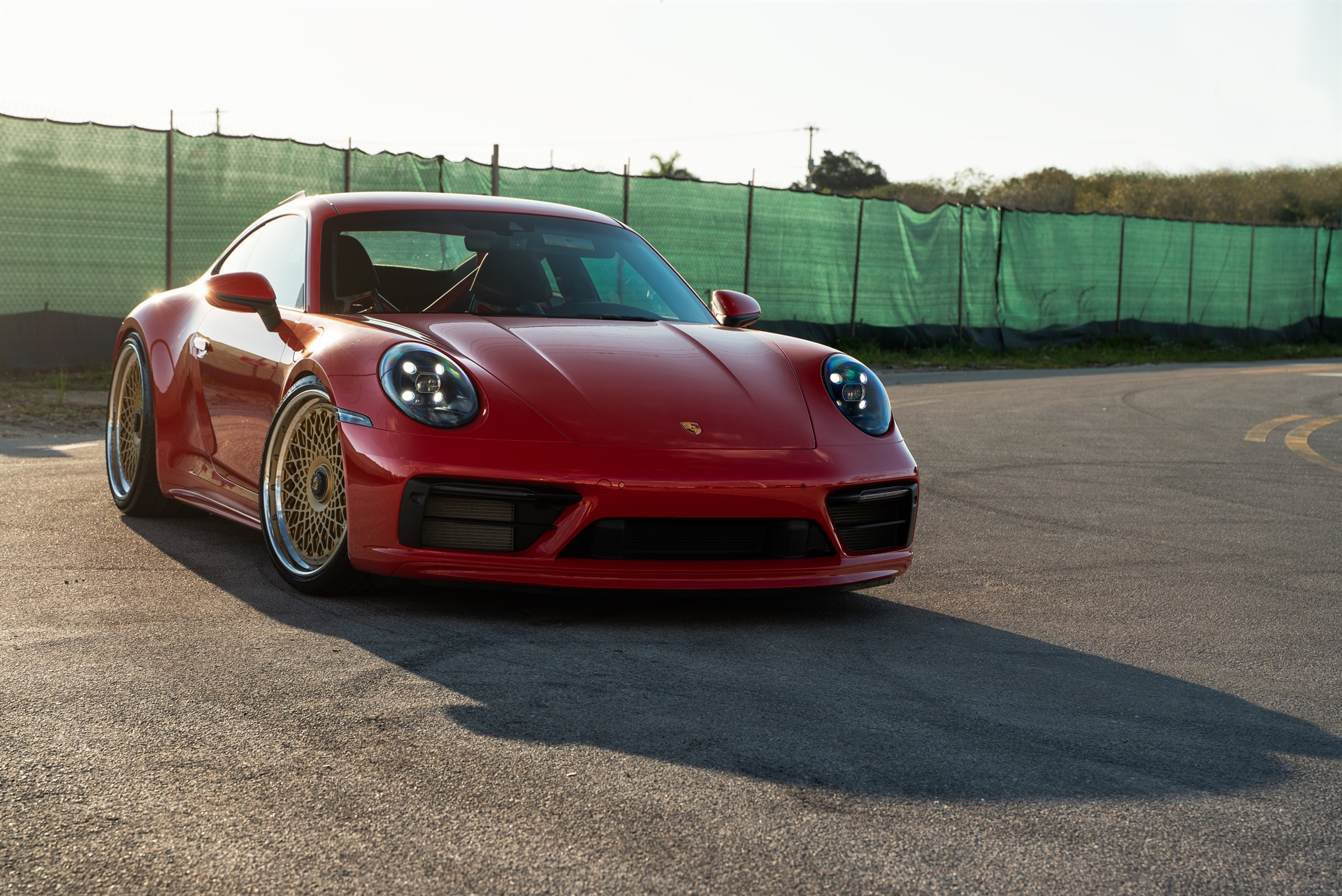 Porsche 992 Carrera GTS | Guards Red | 1886 S009 Wheels | Satin Gold