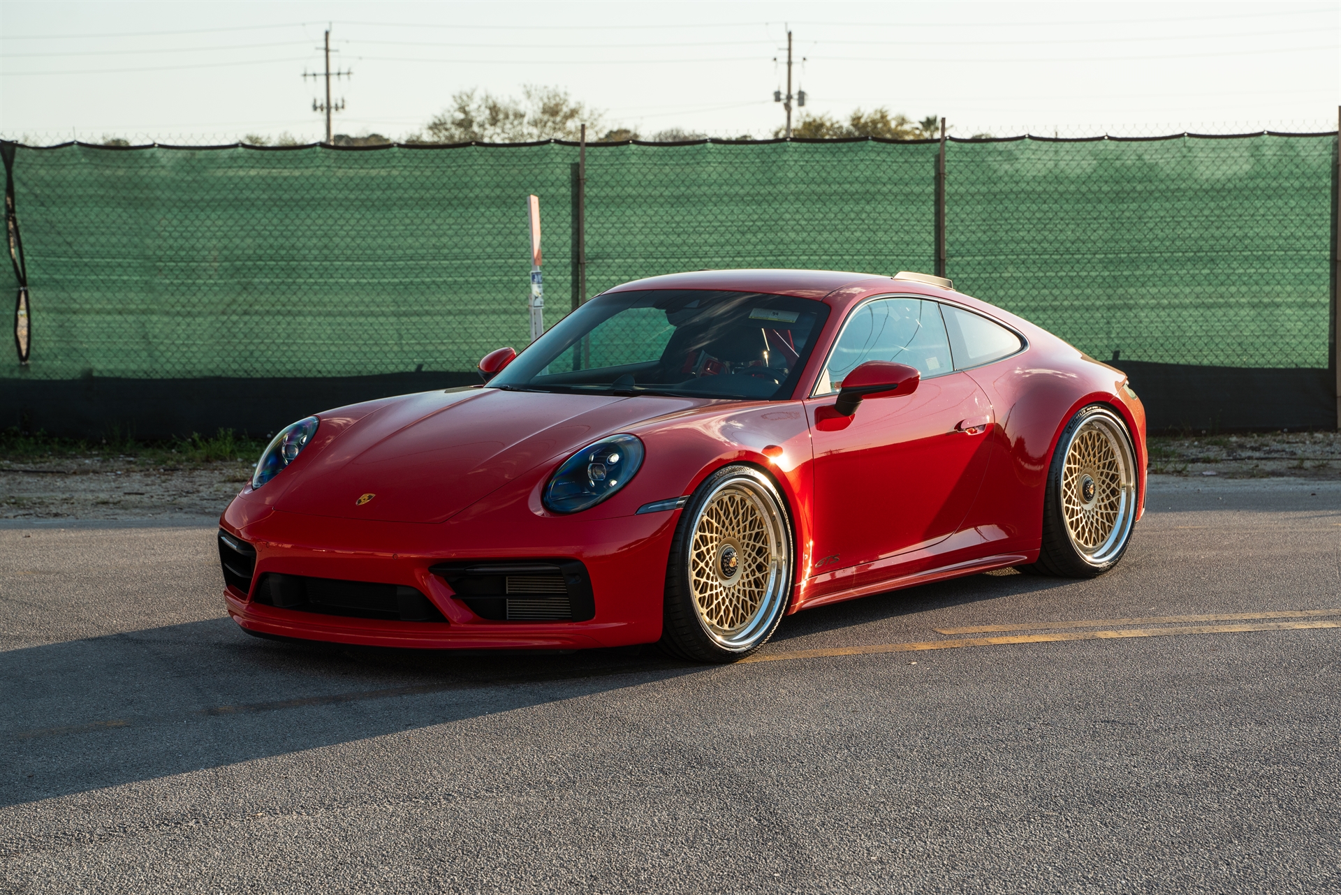 Porsche 992 Carrera GTS | Guards Red | 1886 S009 Wheels | Satin Gold