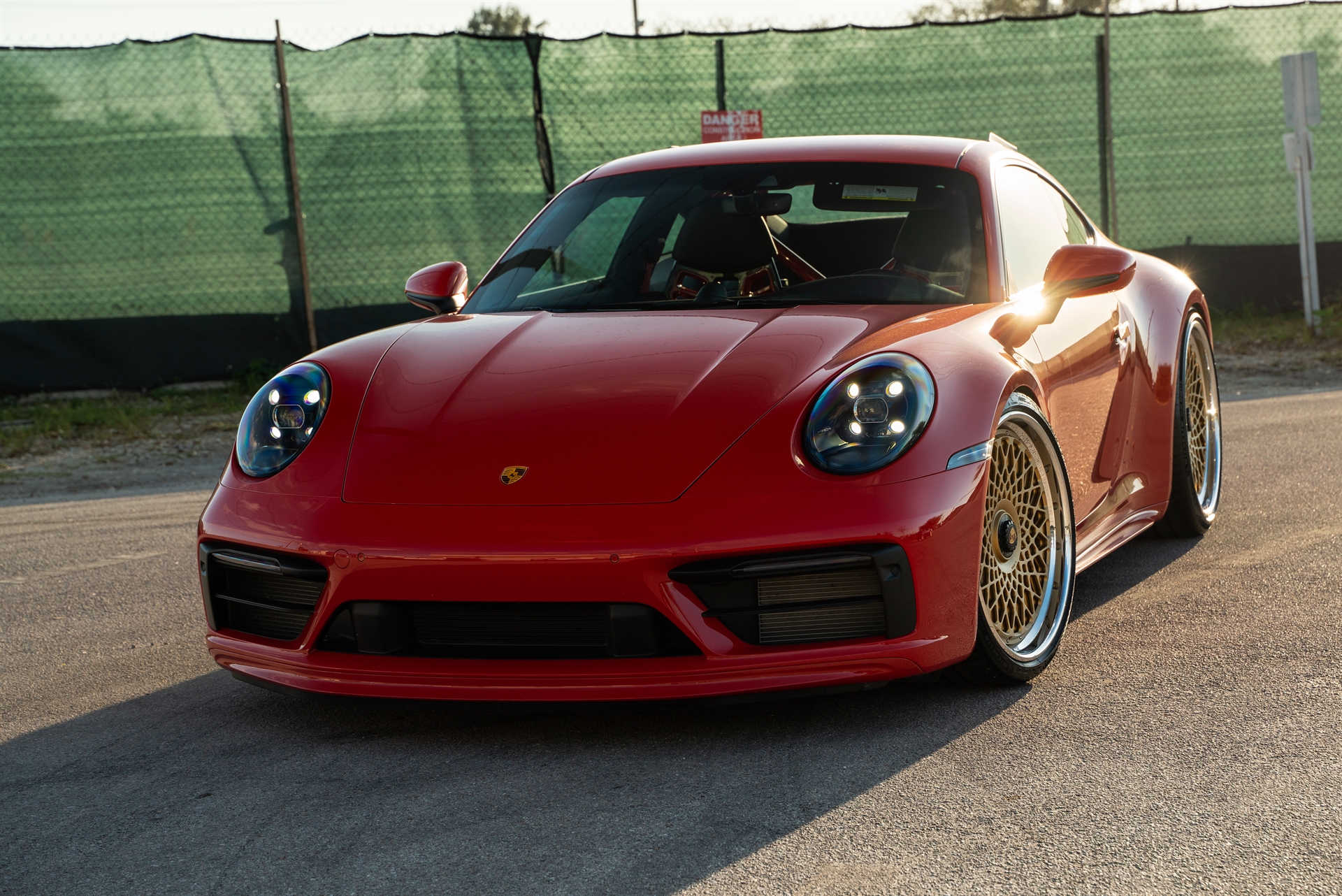 Porsche 992 Carrera GTS | Guards Red | 1886 S009 Wheels | Satin Gold