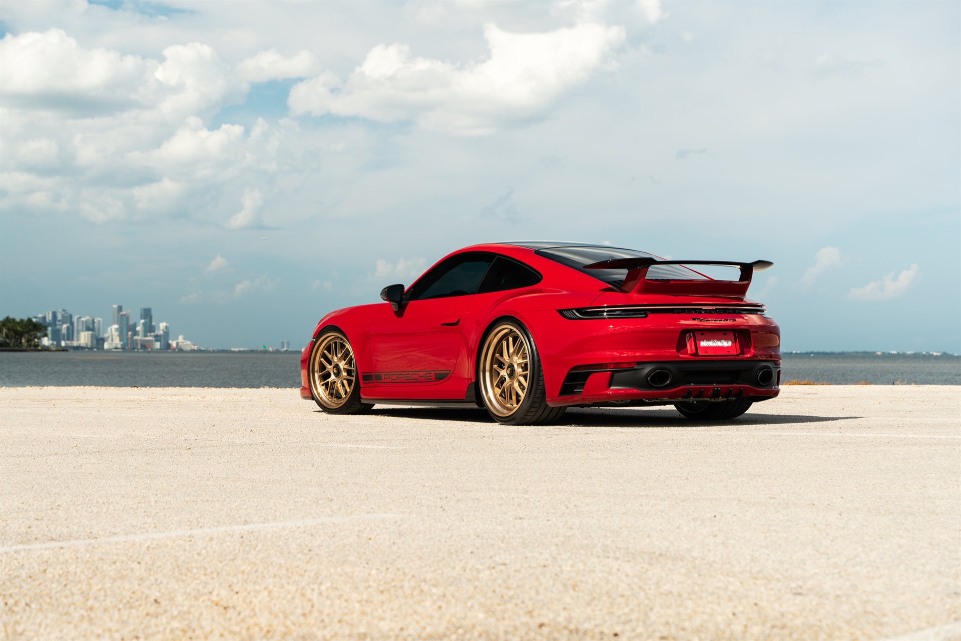 Porsche 992 GTS | Carmine Red | on 1886 Wheels S010| Brushed Champagne