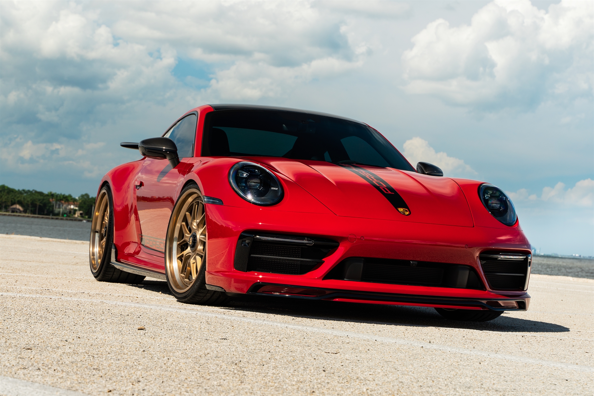 Porsche 992 GTS | Carmine Red | on 1886 Wheels S010| Brushed Champagne