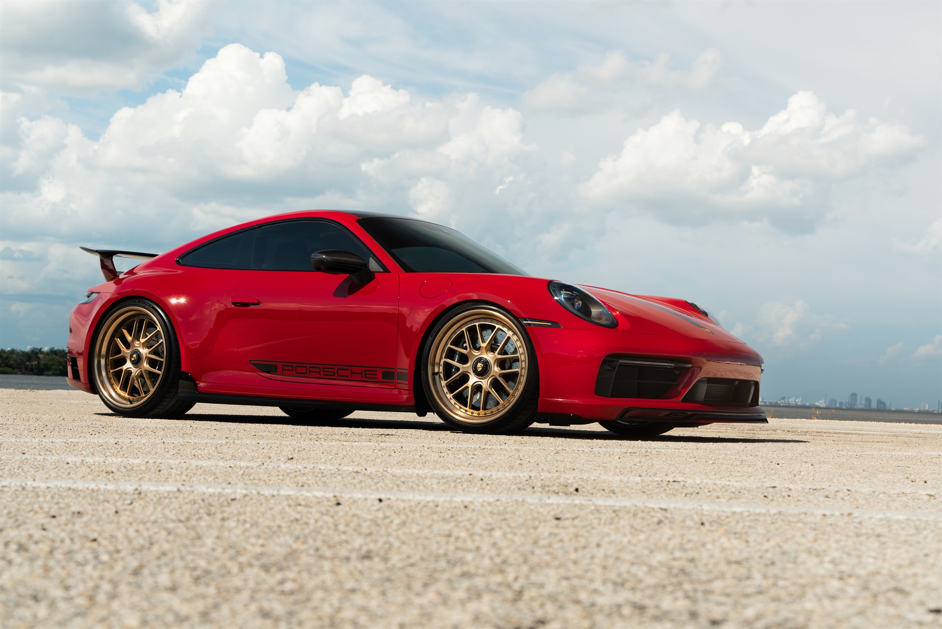 Porsche 992 GTS | Carmine Red | on 1886 Wheels S010| Brushed Champagne