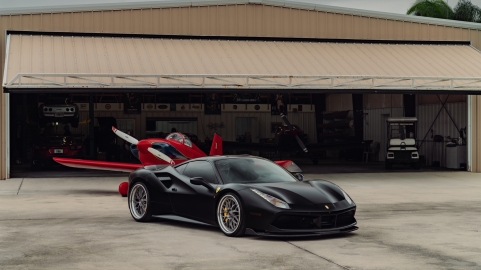 Ferrari 488 GTB | Nero Opaco | on 1886 S001 Wheels | Double Dark Tint