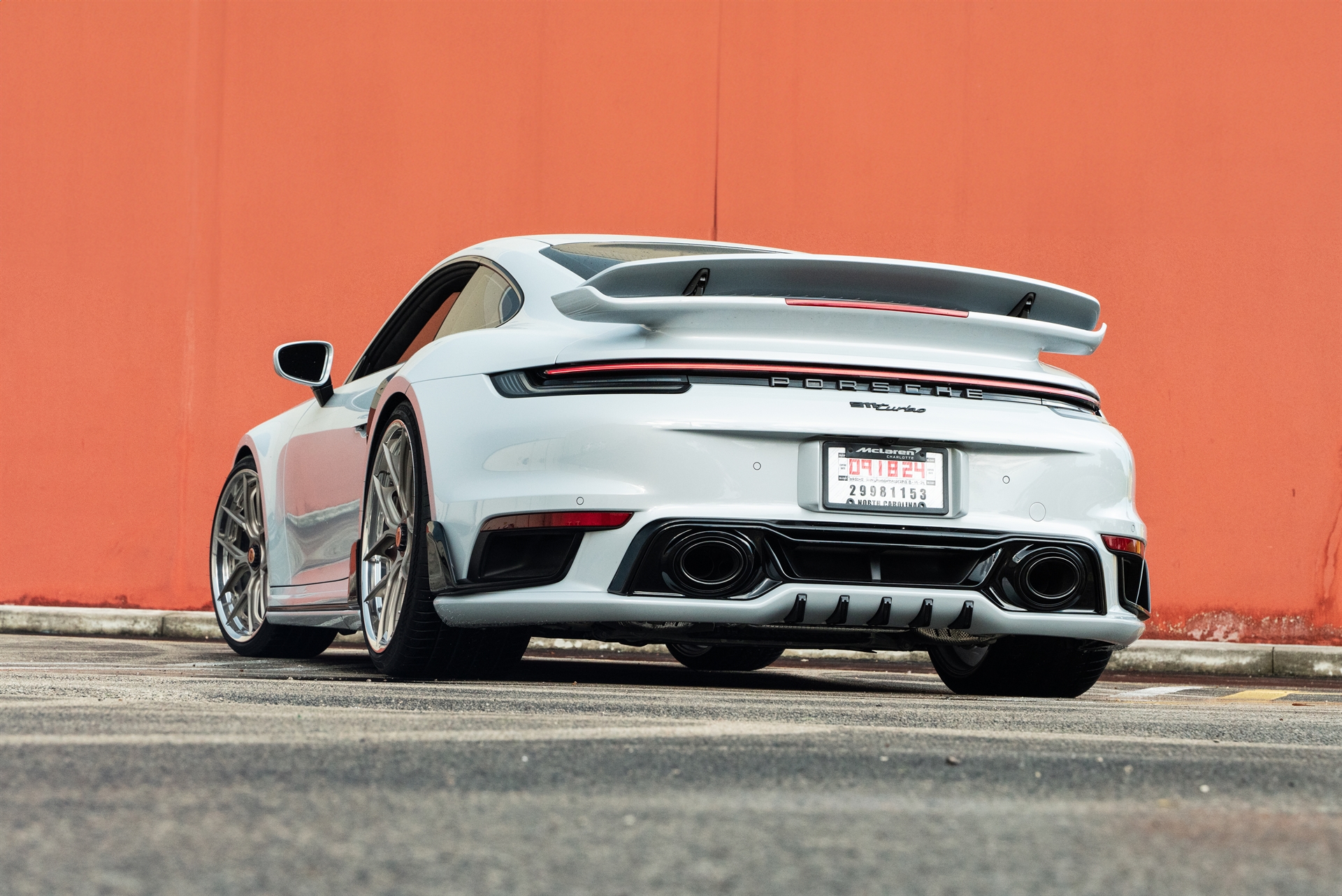 Porsche 992 Turbo S | Ice Gray Metallic| on HRE S101SC | Satin White Gold