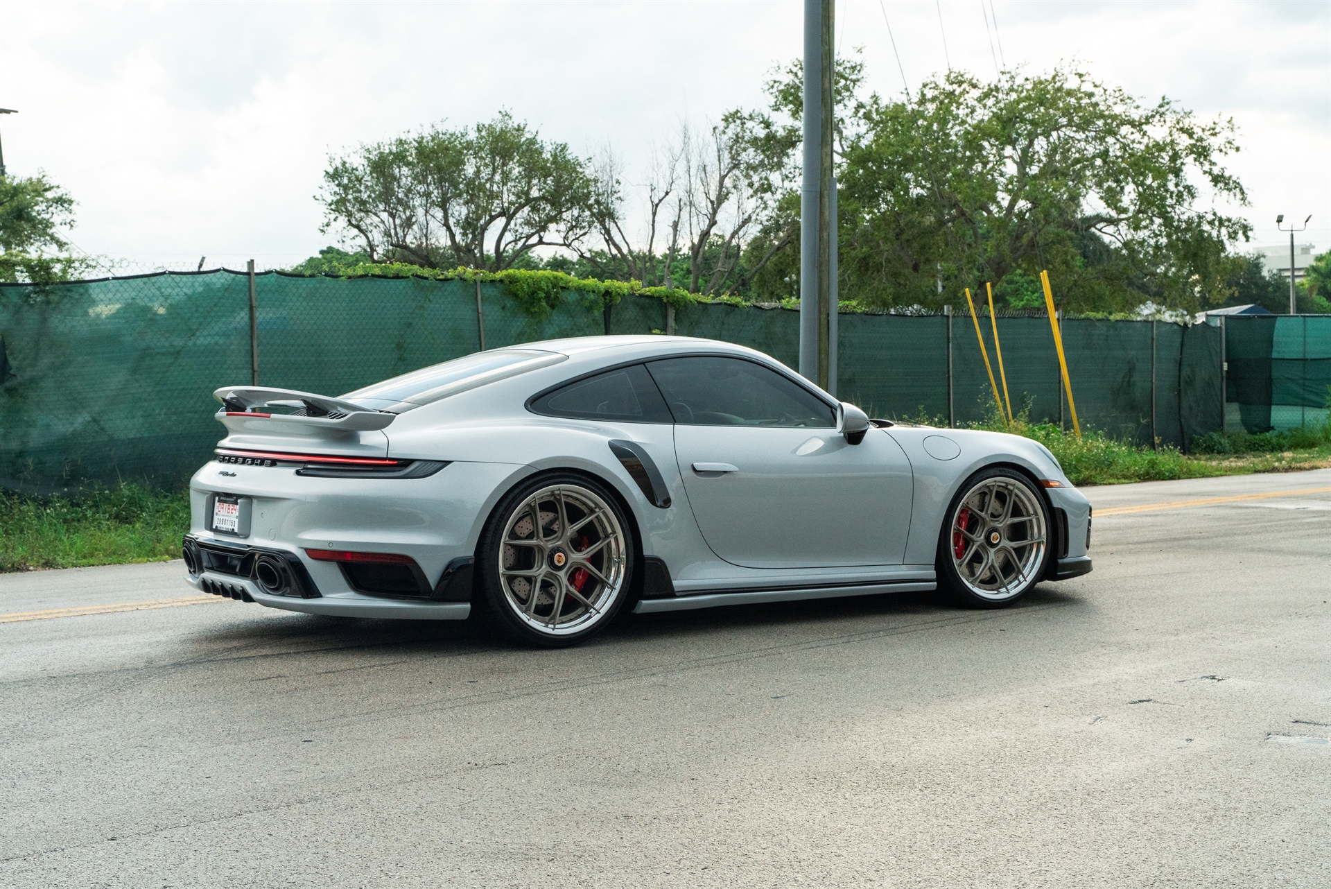 Porsche 992 Turbo S | Ice Gray Metallic| on HRE S101SC | Satin White Gold