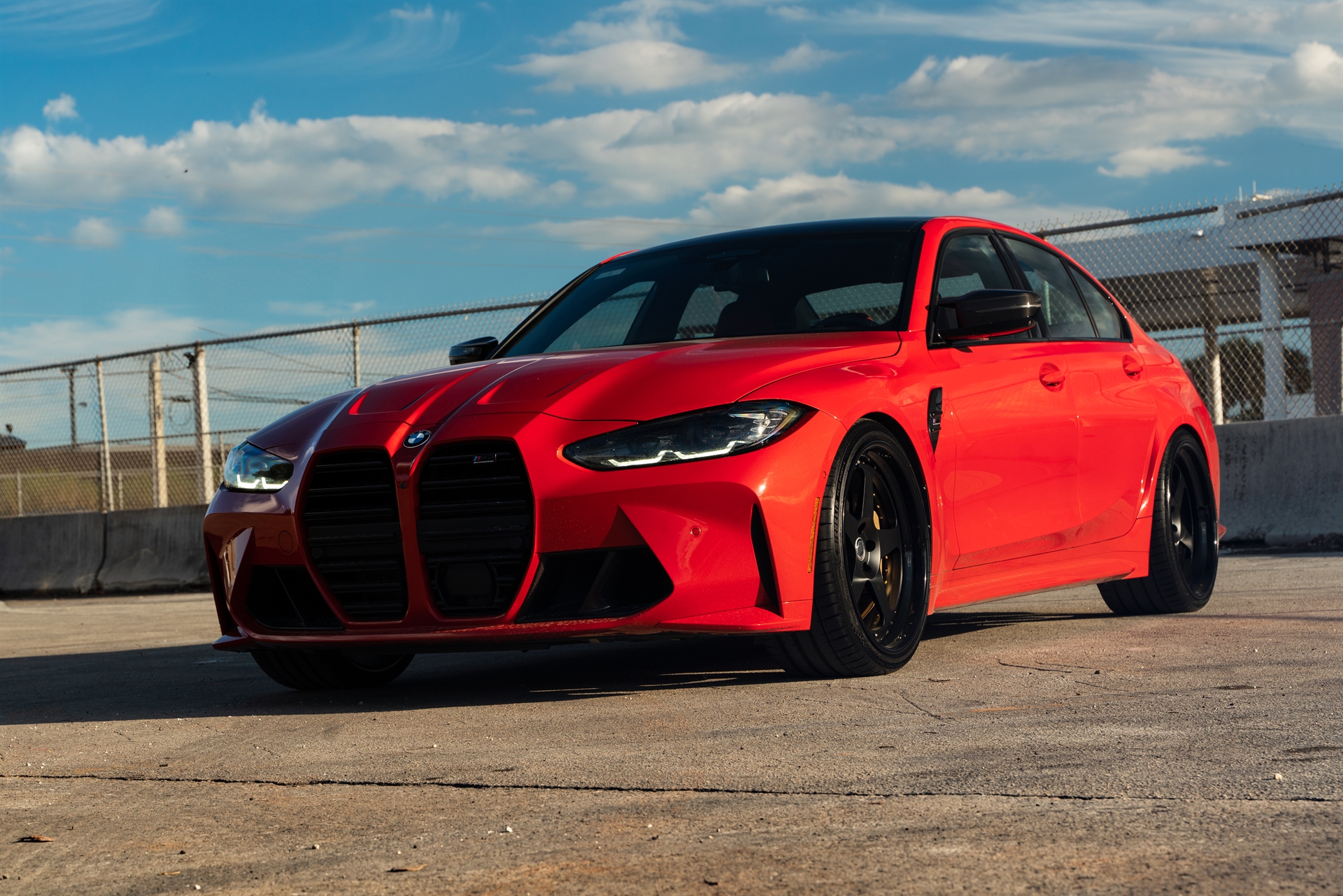 BMW G80 M3 | Toronto Red | on HRE Classic 305 | Satin Black