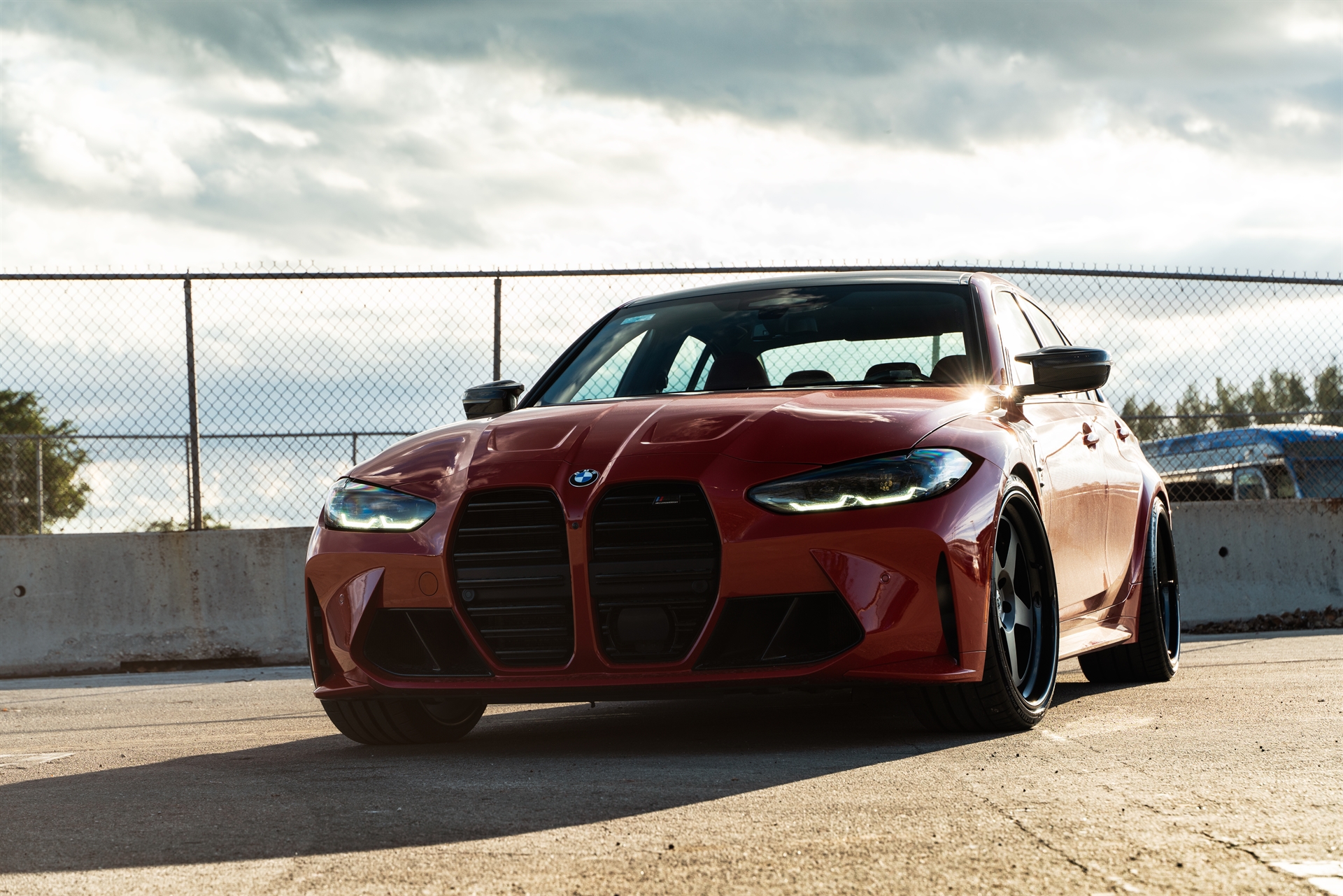 BMW G80 M3 | Toronto Red | on HRE Classic 305 | Satin Black