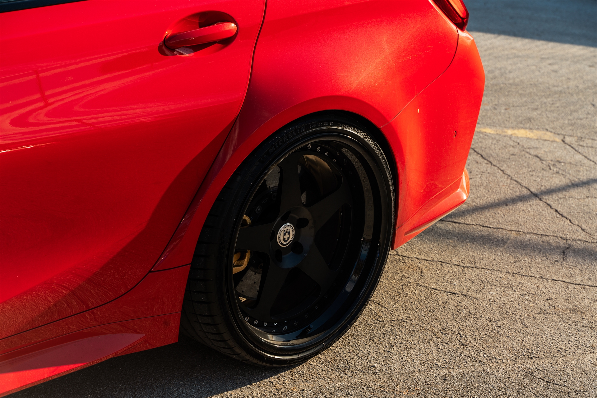 BMW G80 M3 | Toronto Red | on HRE Classic 305 | Satin Black