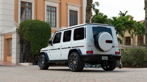Mercedes Benz AMG G63 | Polar White | on ANRKY AN20 | Two Tone: Brushed Face + Gloss Black Window