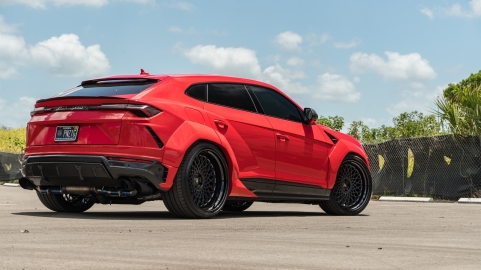 Lamborghini Urus | Rosso Mars | on 1886 S009 | Satin Black