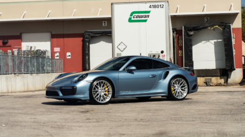 Porsche 991 Turbo S | Ice Blue Metallic | on HRE 520M | Brushed Clear