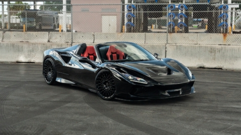 Ferrari F8 | Nero | on HRE 501M | Gloss Black