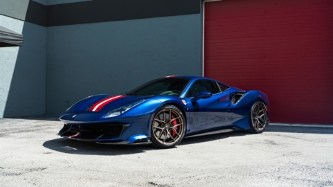 Ferrari 488 Pista | TDF Blue | on HRE R101LW | Santin Bronze