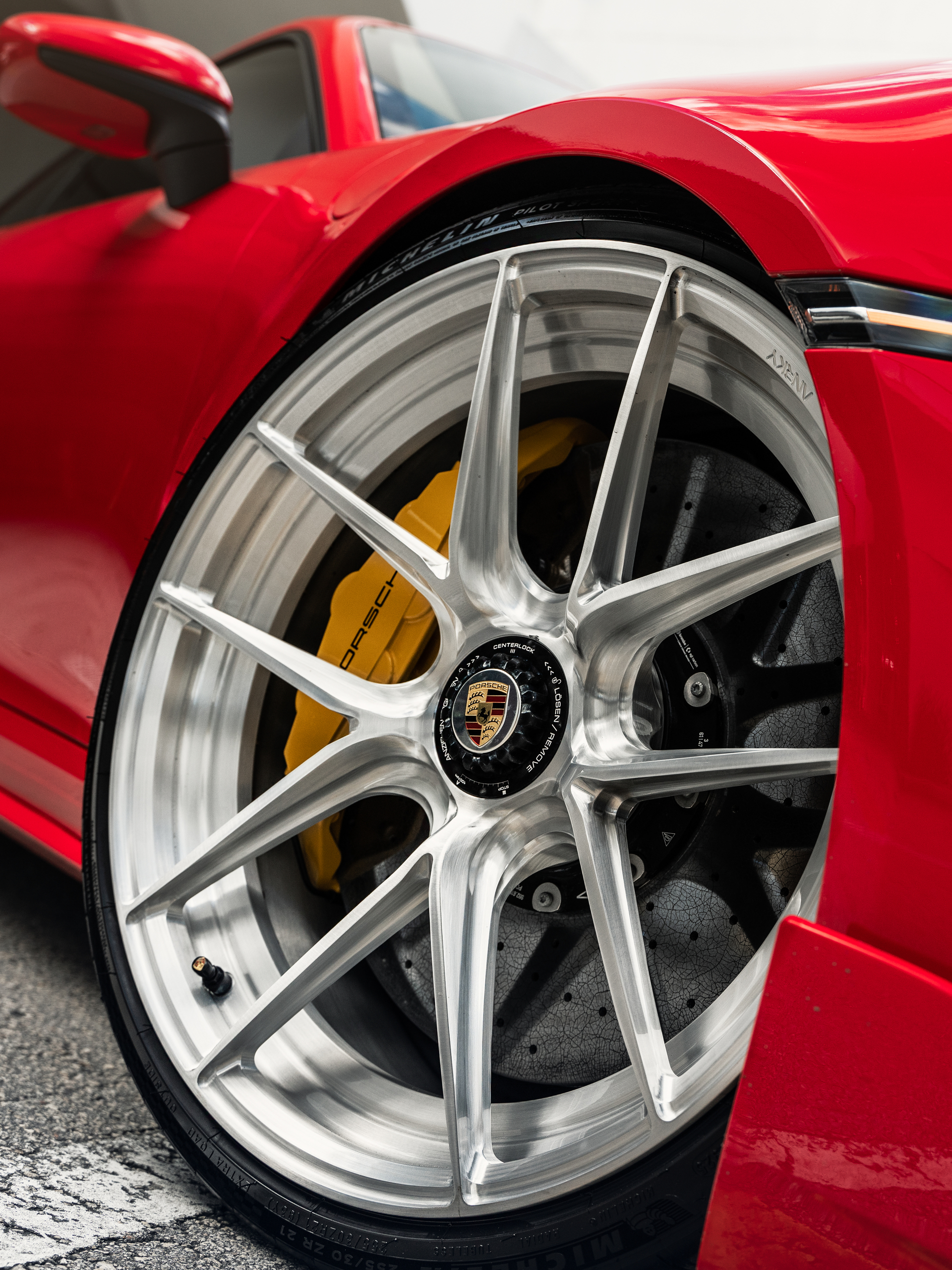 Porsche 992 Turbo S | Guards Red | on ANRKY XR-201 | Brushed Clear