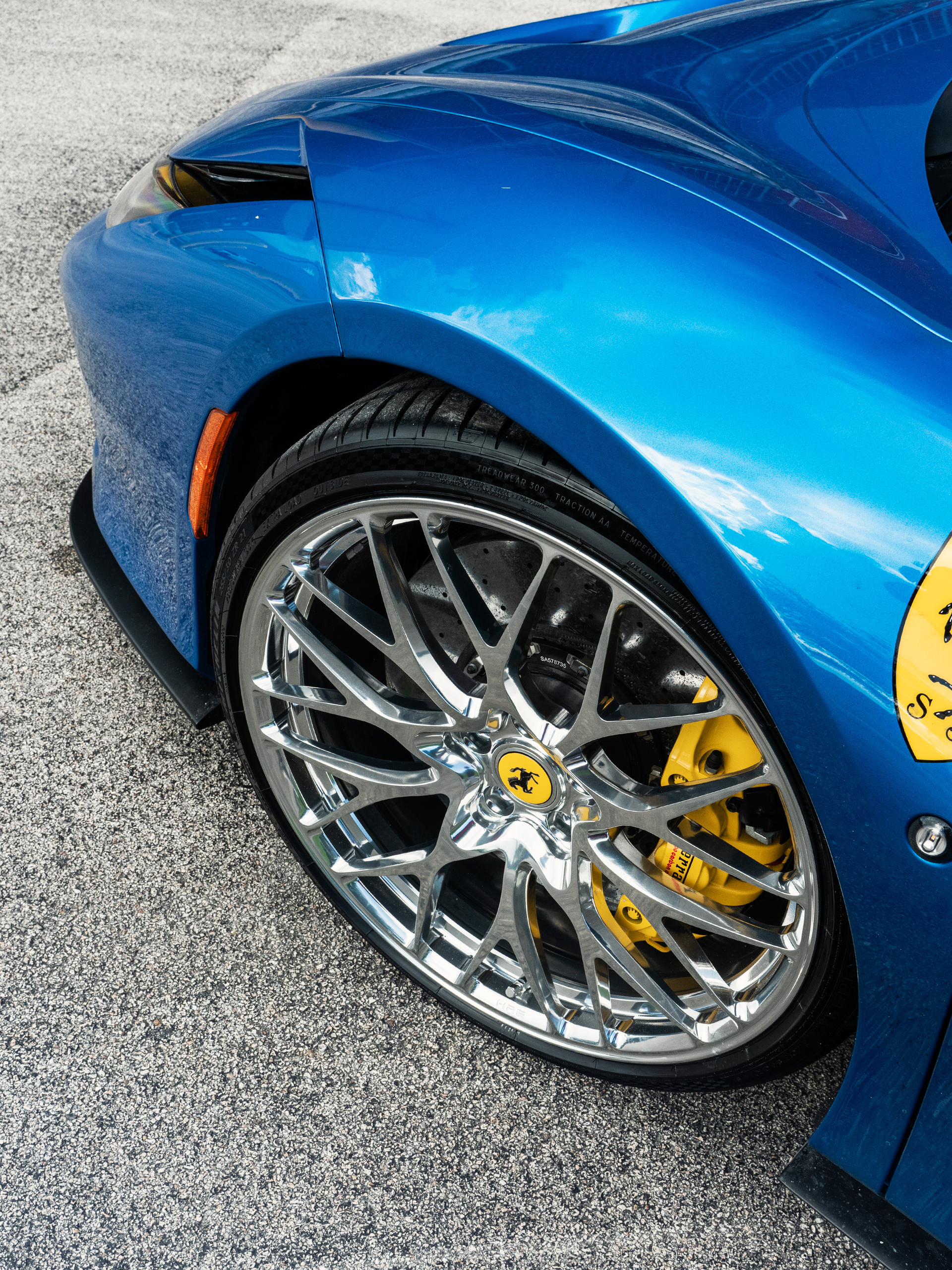 Ferrari F8 Corsa Blue on HRE 520 Polished