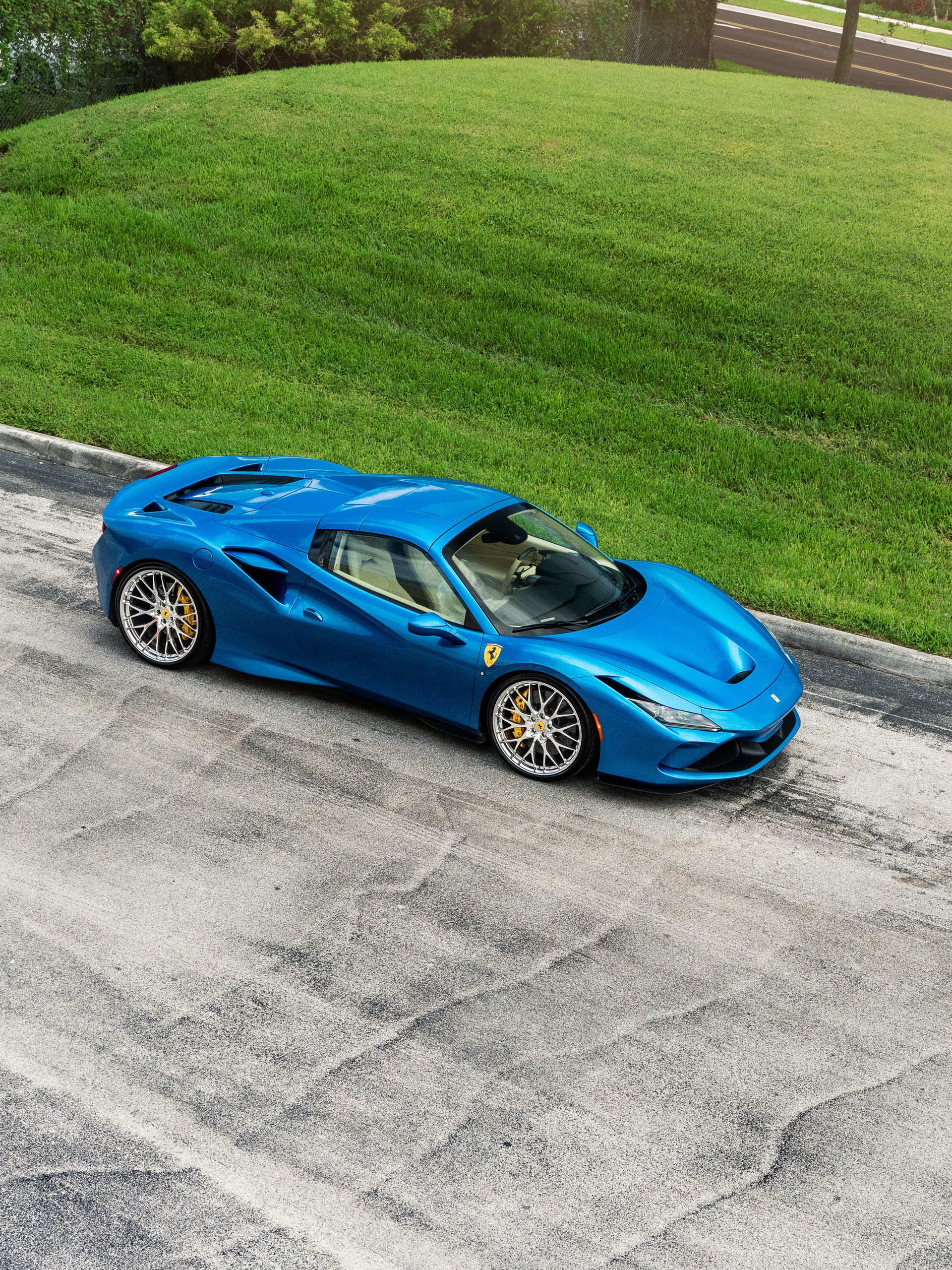 Ferrari F8 Corsa Blue on HRE 520 Polished