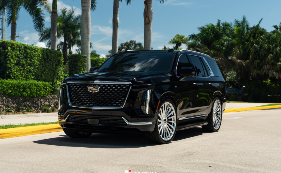 Cadillac Escalade | Black Raven | on ANRKY RF-182 | Brushed Face + Mirror Polished Windows