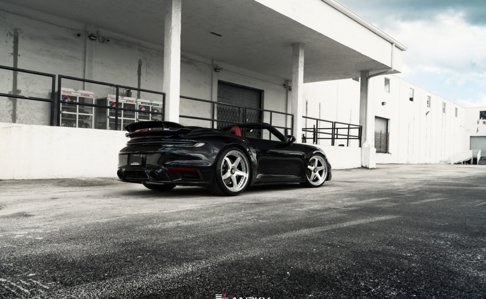 Porsche 992 Turbo S | Black | on ANRKY JDX-200 | Brushed Face + Mirror Polished Windows