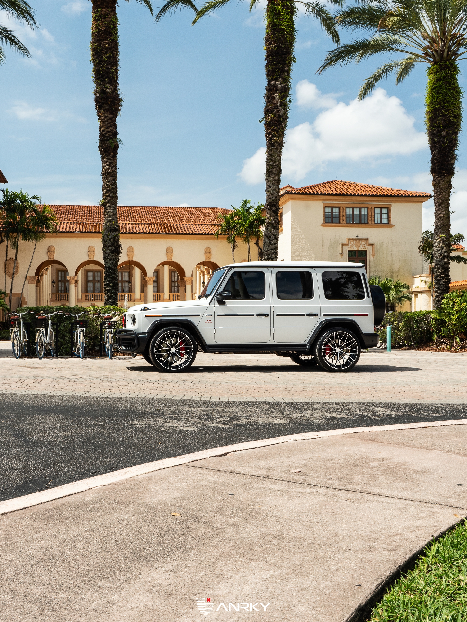 Mercedes Benz AMG G63 | Polar White | on ANRKY AN20 | Two Tone: Brushed Face + Gloss Black Window