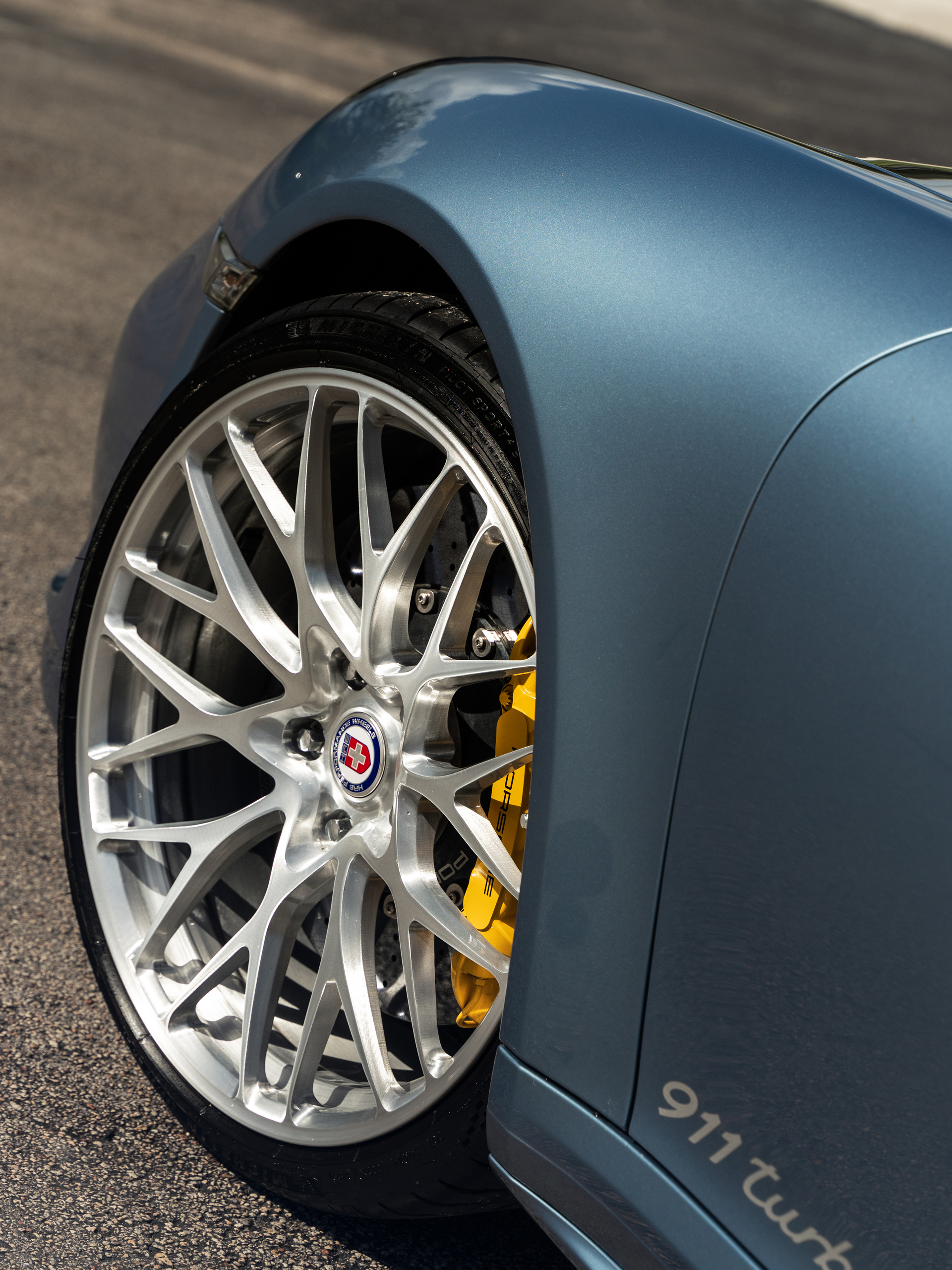 Porsche 991 Turbo S | Ice Blue Metallic | on HRE 520M | Brushed Clear
