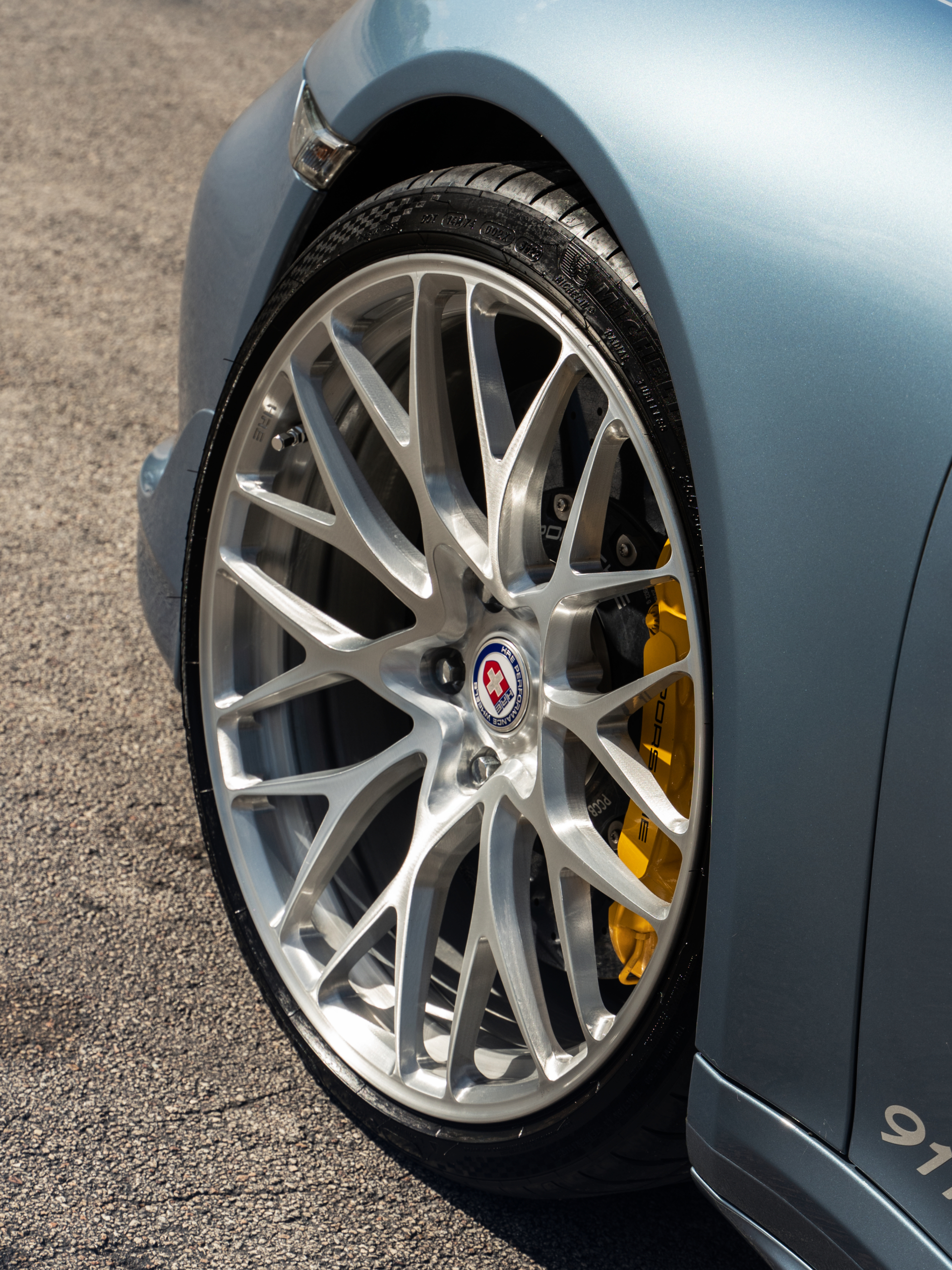 Porsche 991 Turbo S | Ice Blue Metallic | on HRE 520M | Brushed Clear