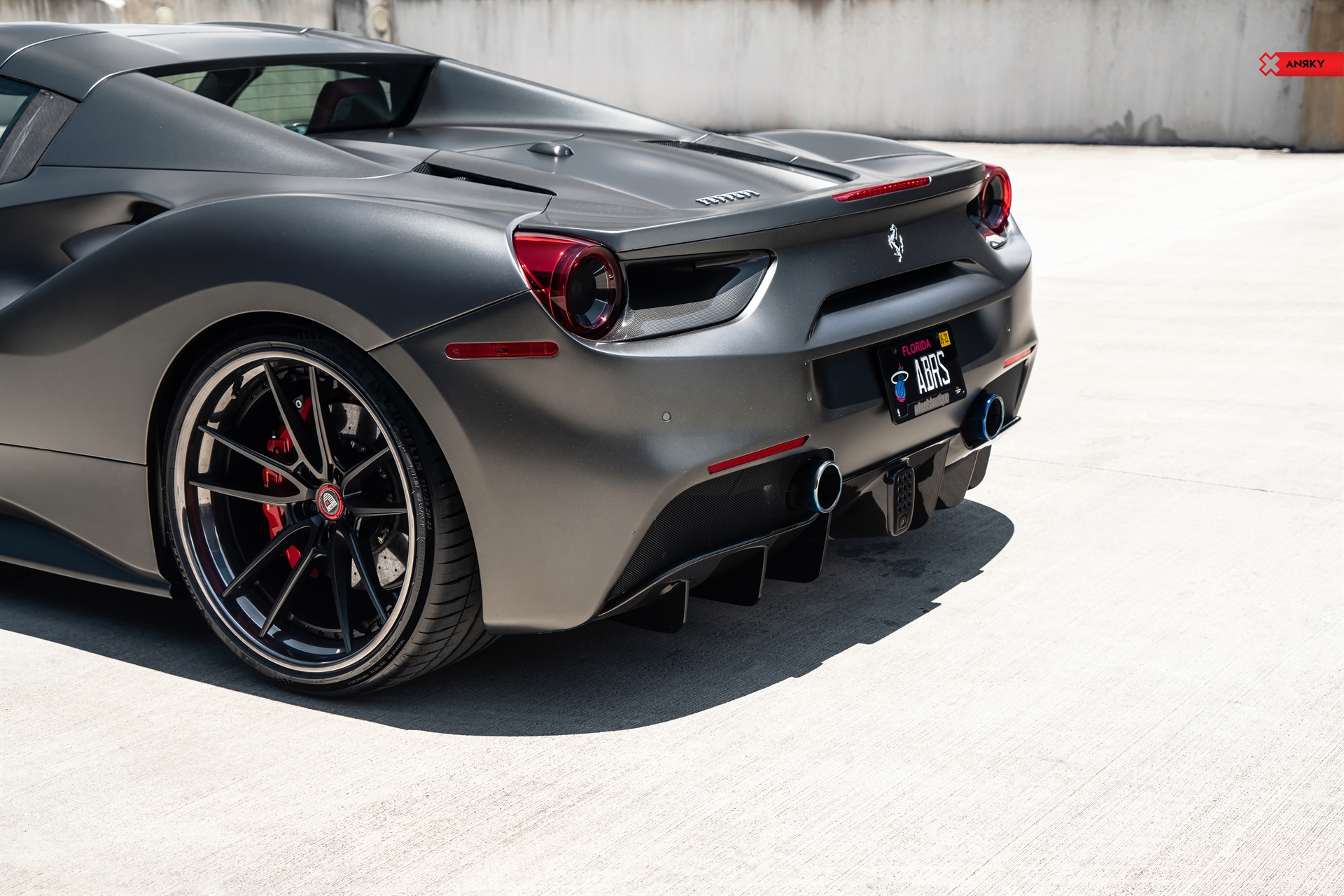 Ferrari 488 Spider | Grifio Silverstone Opaco | on ANRKY AN34 | Satin Black