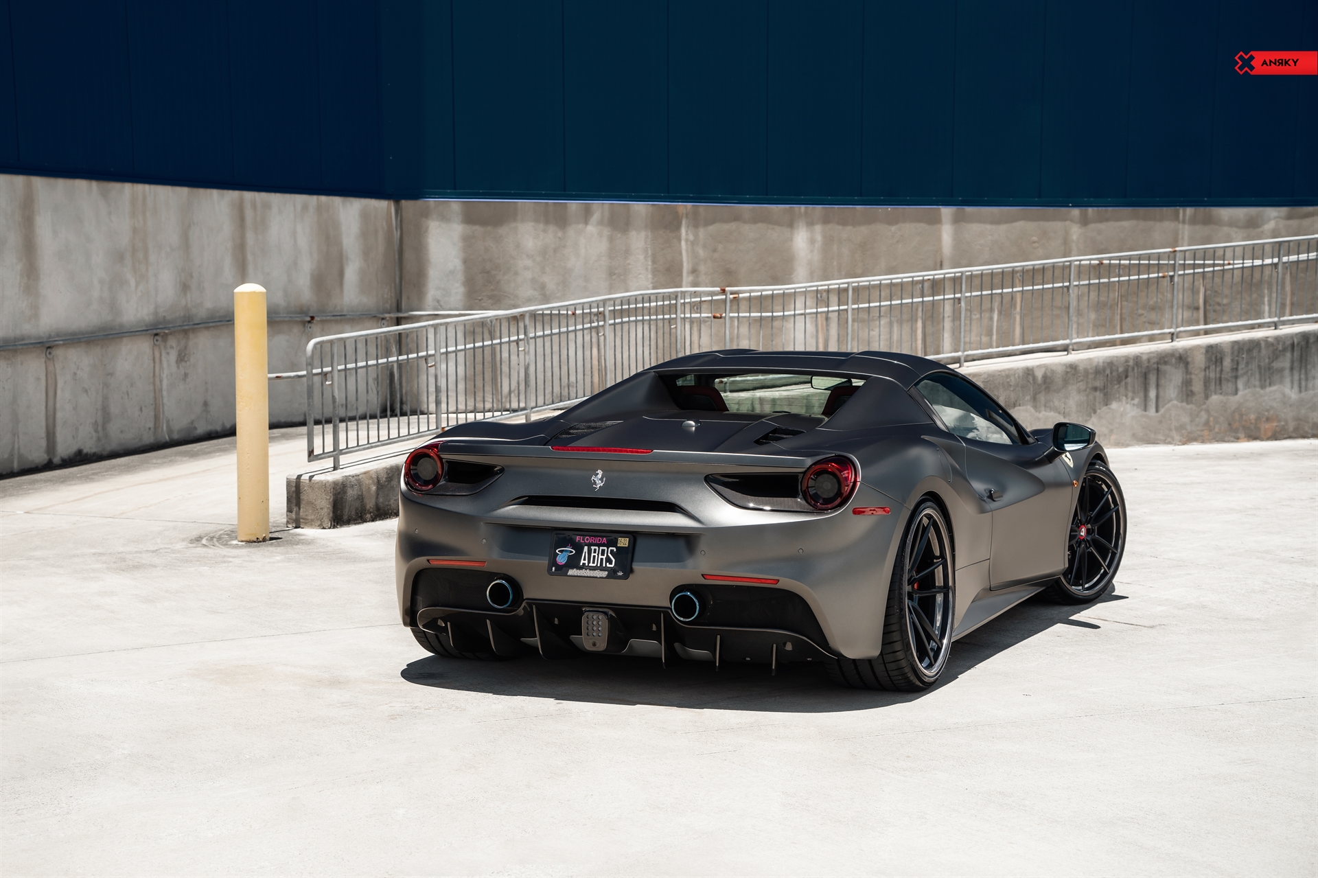 Ferrari 488 Spider | Grifio Silverstone Opaco | on ANRKY AN34 | Satin Black