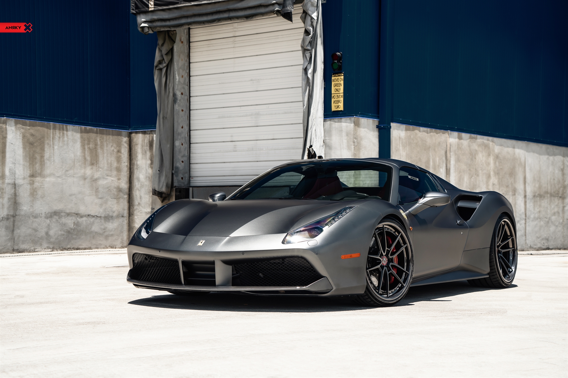 Ferrari 488 Spider | Grifio Silverstone Opaco | on ANRKY AN34 | Satin Black