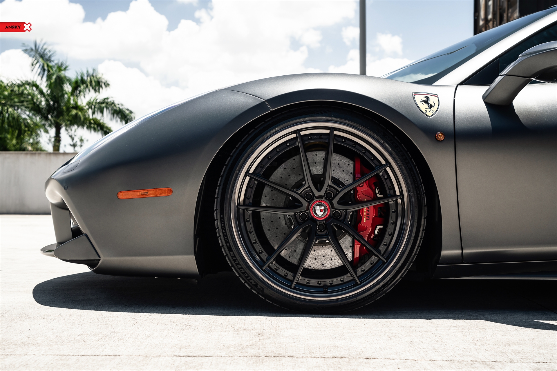 Ferrari 488 Spider | Grifio Silverstone Opaco | on ANRKY AN34 | Satin Black