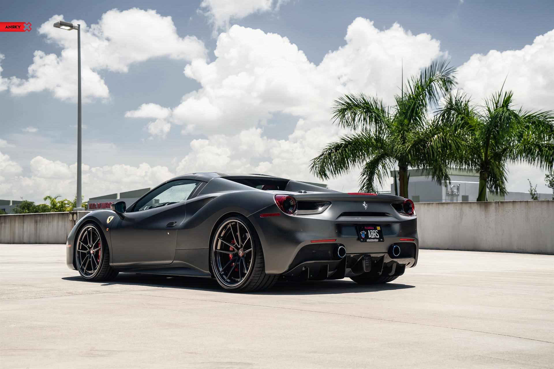 Ferrari 488 Spider | Grifio Silverstone Opaco | on ANRKY AN34 | Satin Black