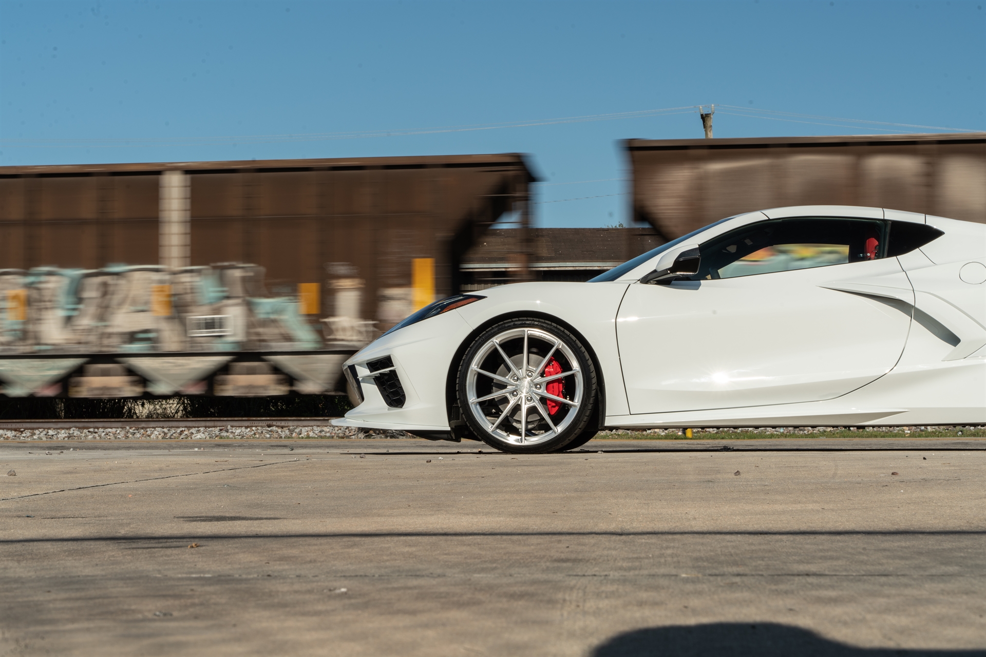 Chevrolet Corvette C8 | Artic Wight | on ANRKY AN12 | Brushed Clear