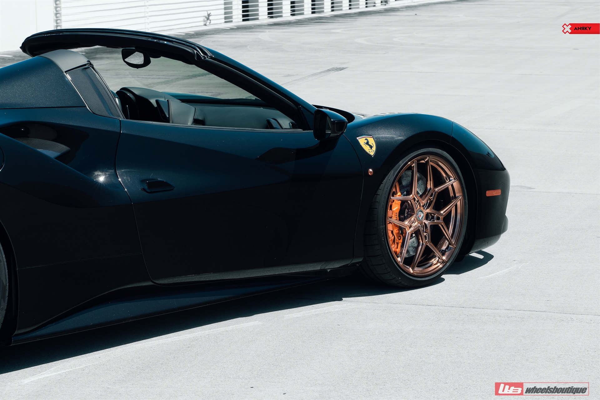 Ferrari 488 Spider | Nero | on ANRKY S1-X4 | Polished Bronze