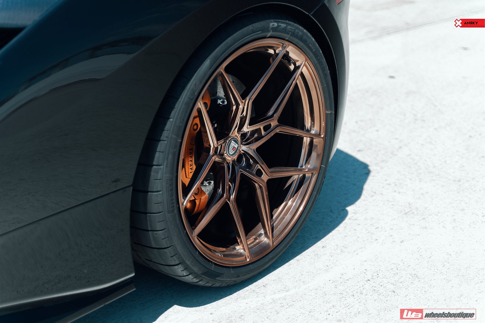 Ferrari 488 Spider | Nero | on ANRKY S1-X4 | Polished Bronze