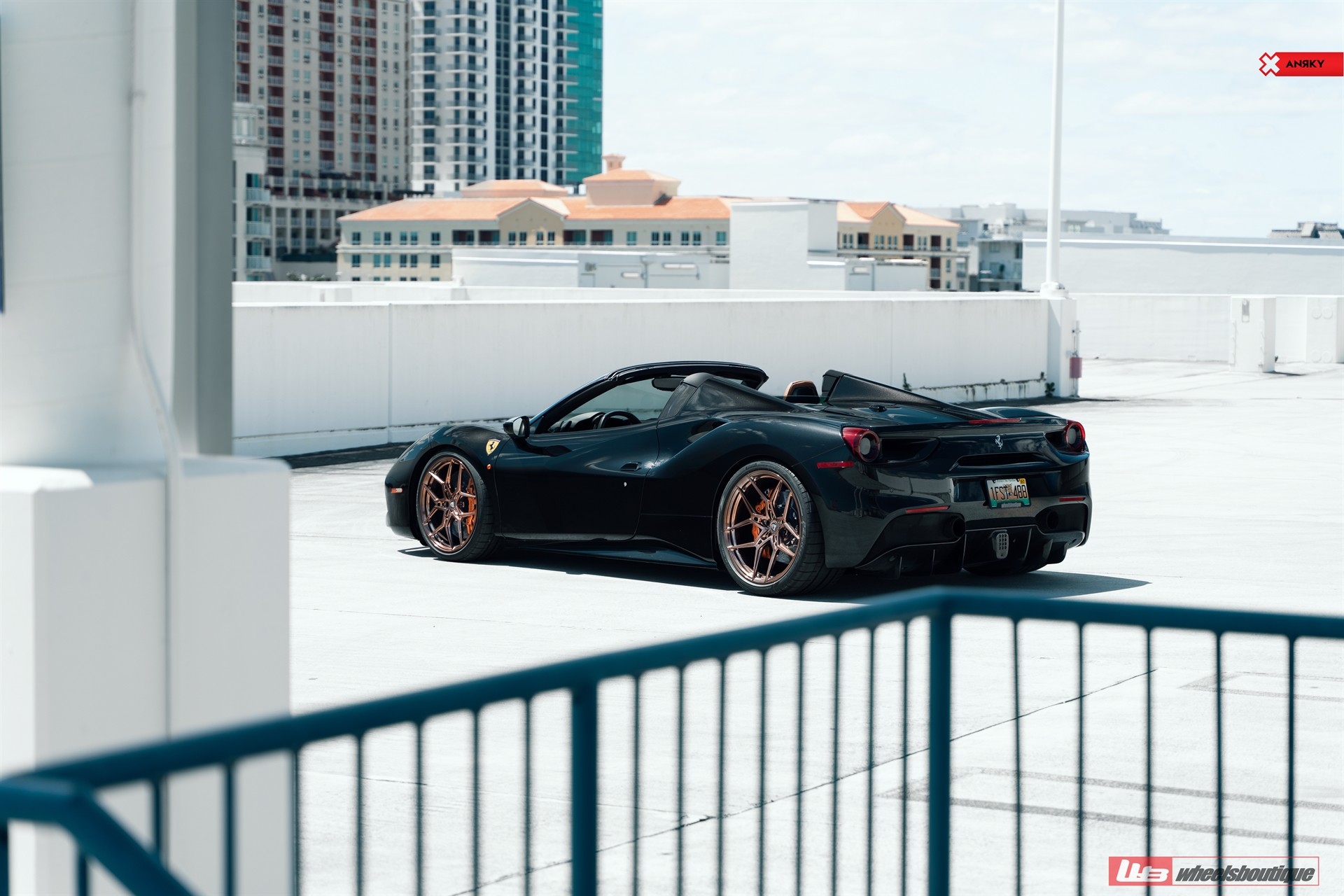 Ferrari 488 Spider | Nero | on ANRKY S1-X4 | Polished Bronze