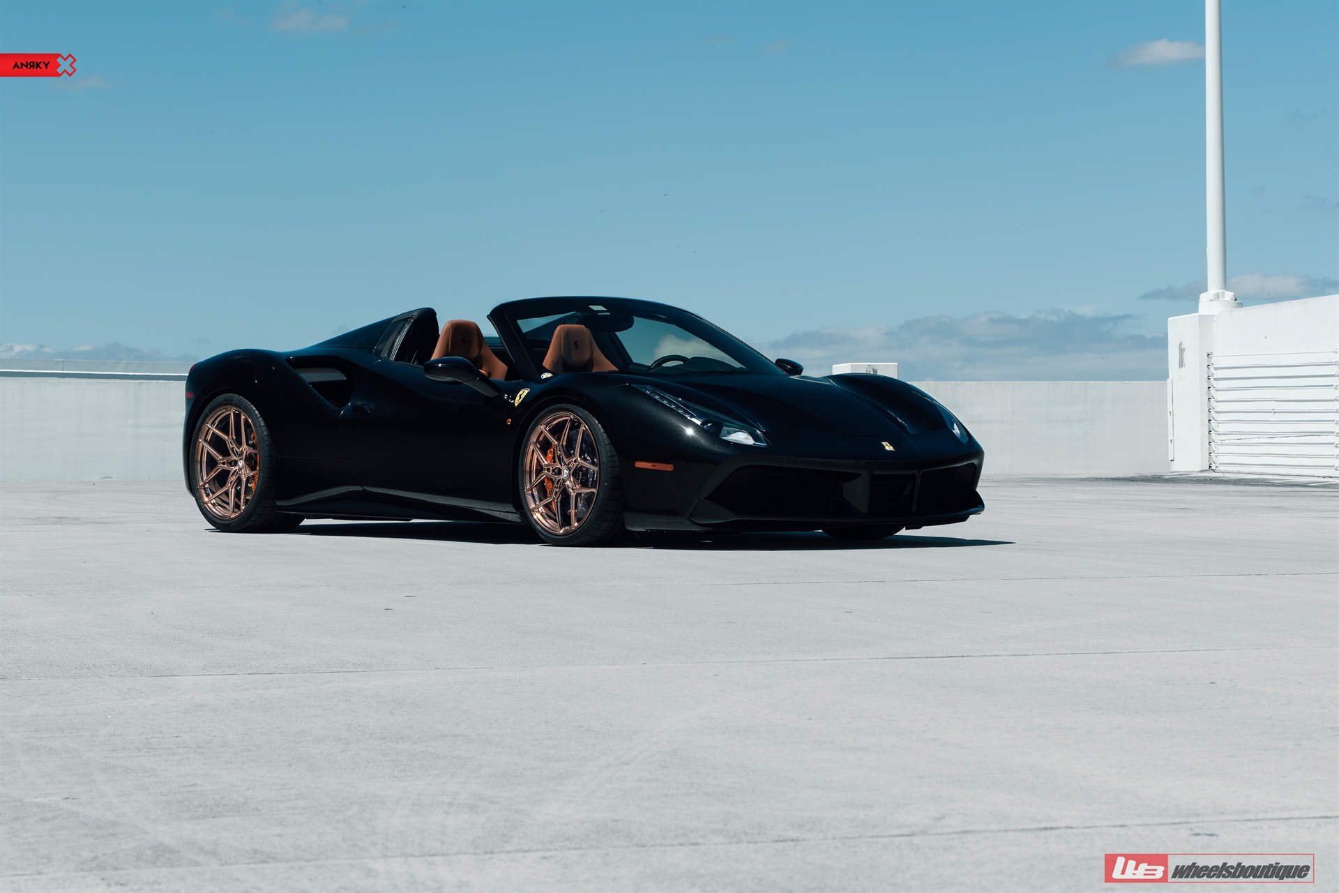 Ferrari 488 Spider | Nero | on ANRKY S1-X4 | Polished Bronze