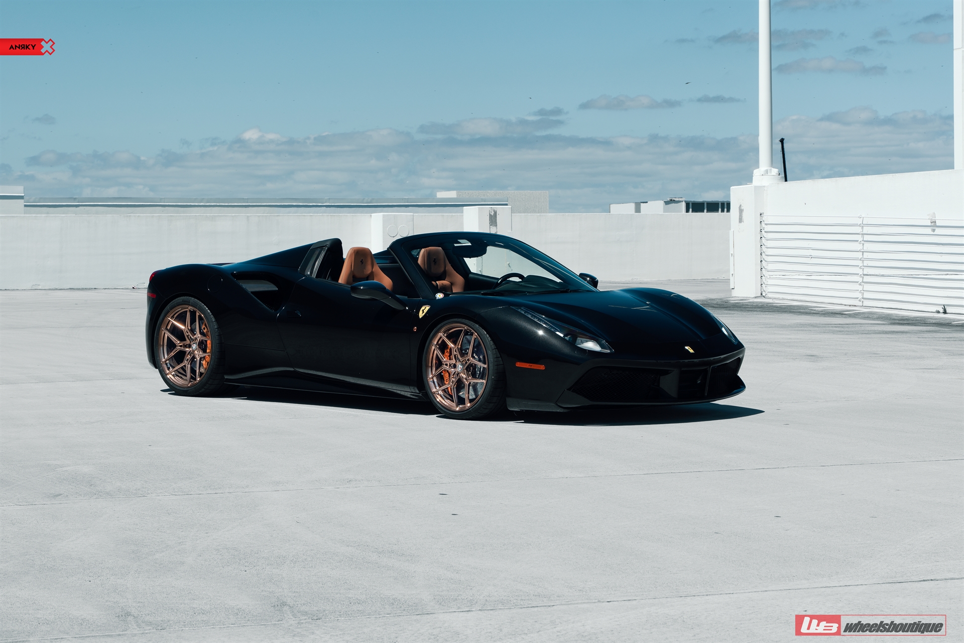 Ferrari 488 Spider | Nero | on ANRKY S1-X4 | Polished Bronze