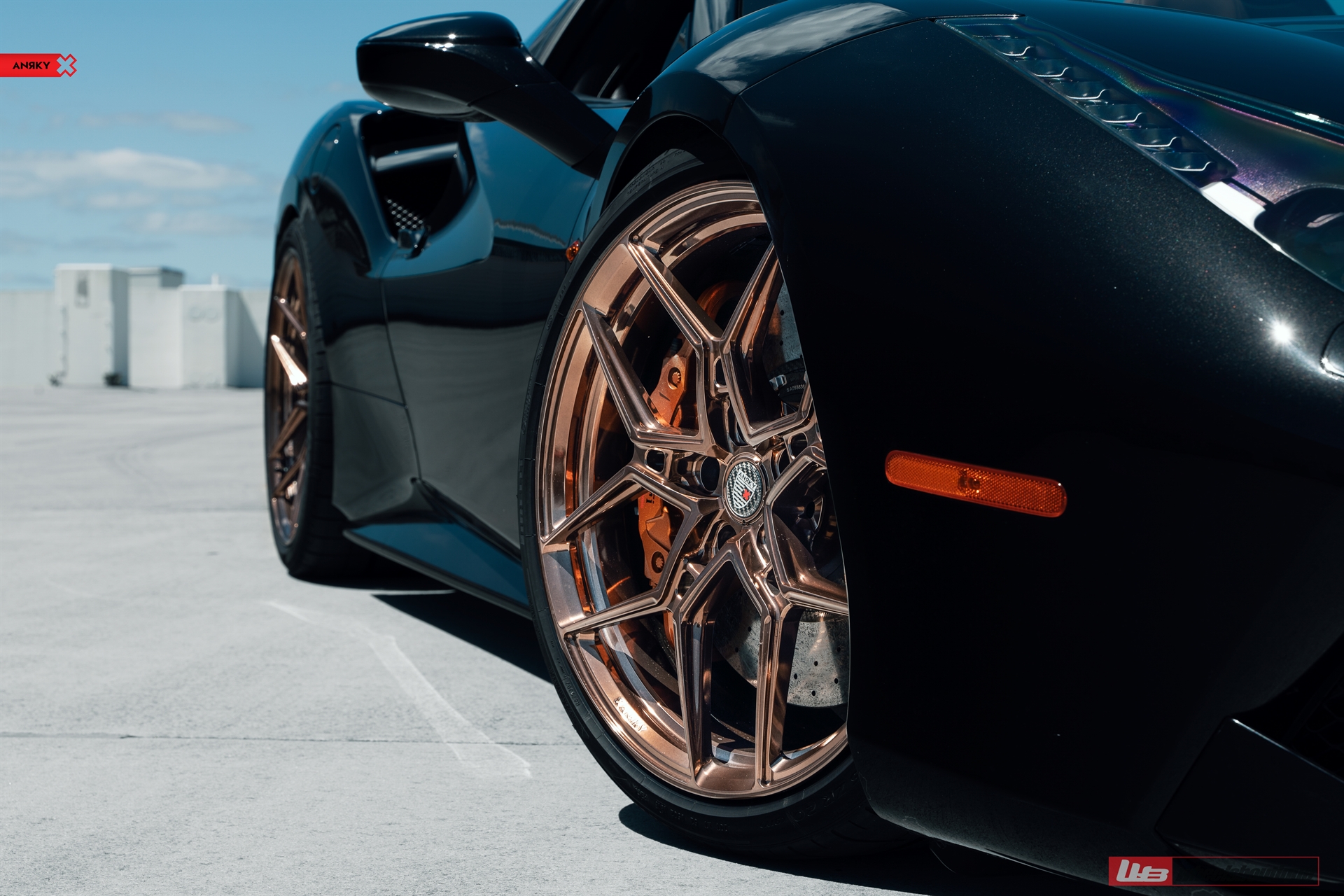 Ferrari 488 Spider | Nero | on ANRKY S1-X4 | Polished Bronze