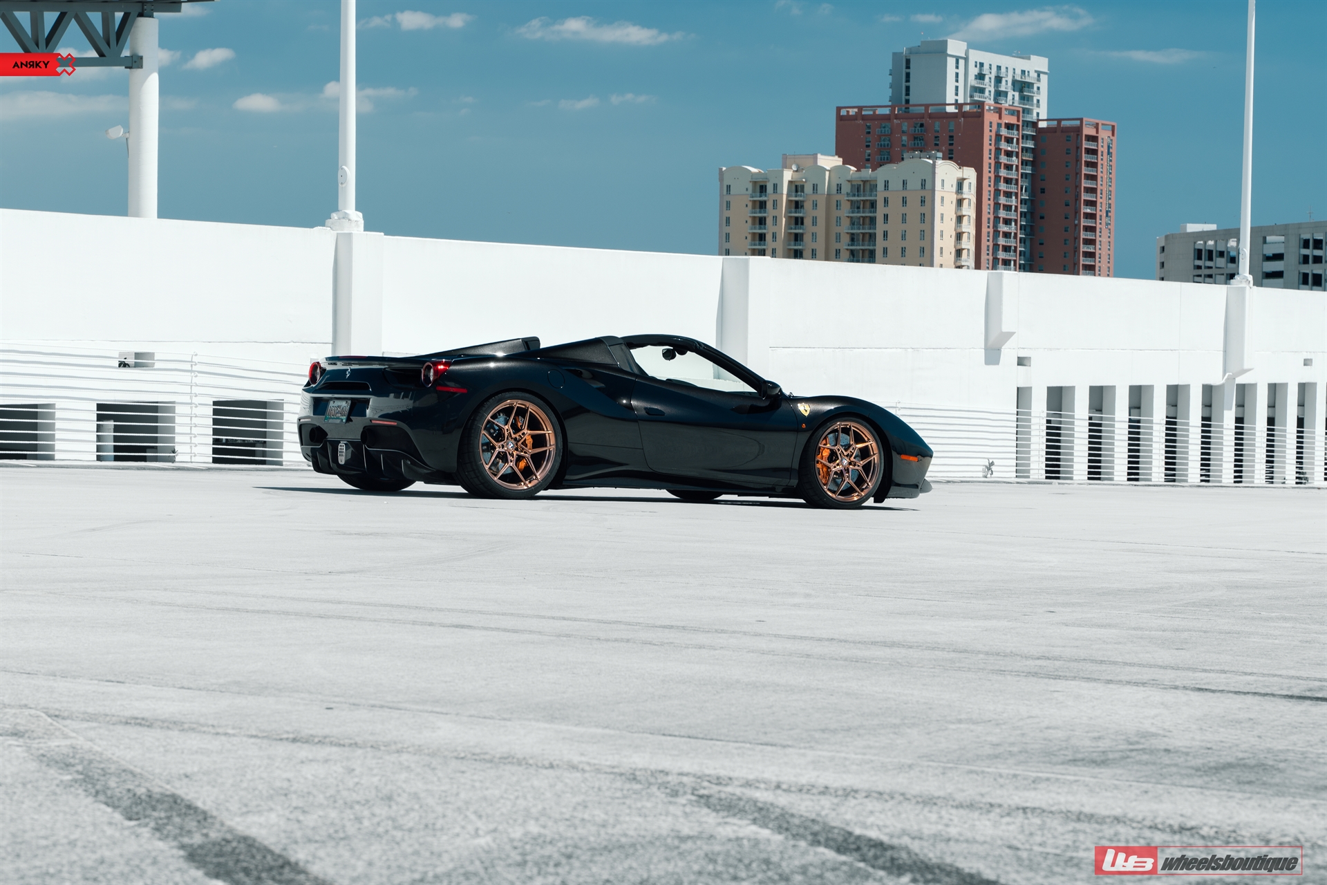 Ferrari 488 Spider | Nero | on ANRKY S1-X4 | Polished Bronze