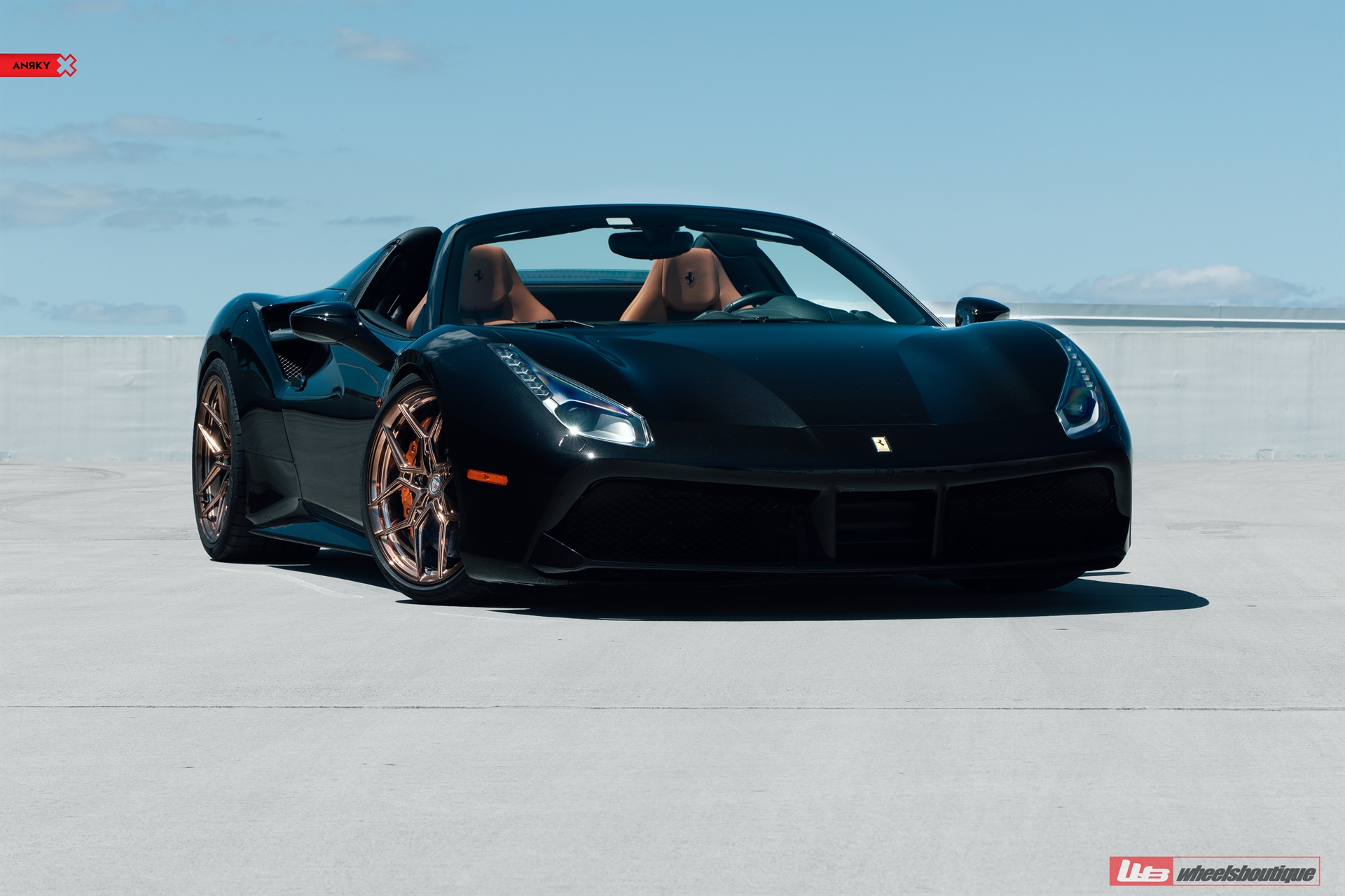 Ferrari 488 Spider | Nero | on ANRKY S1-X4 | Polished Bronze