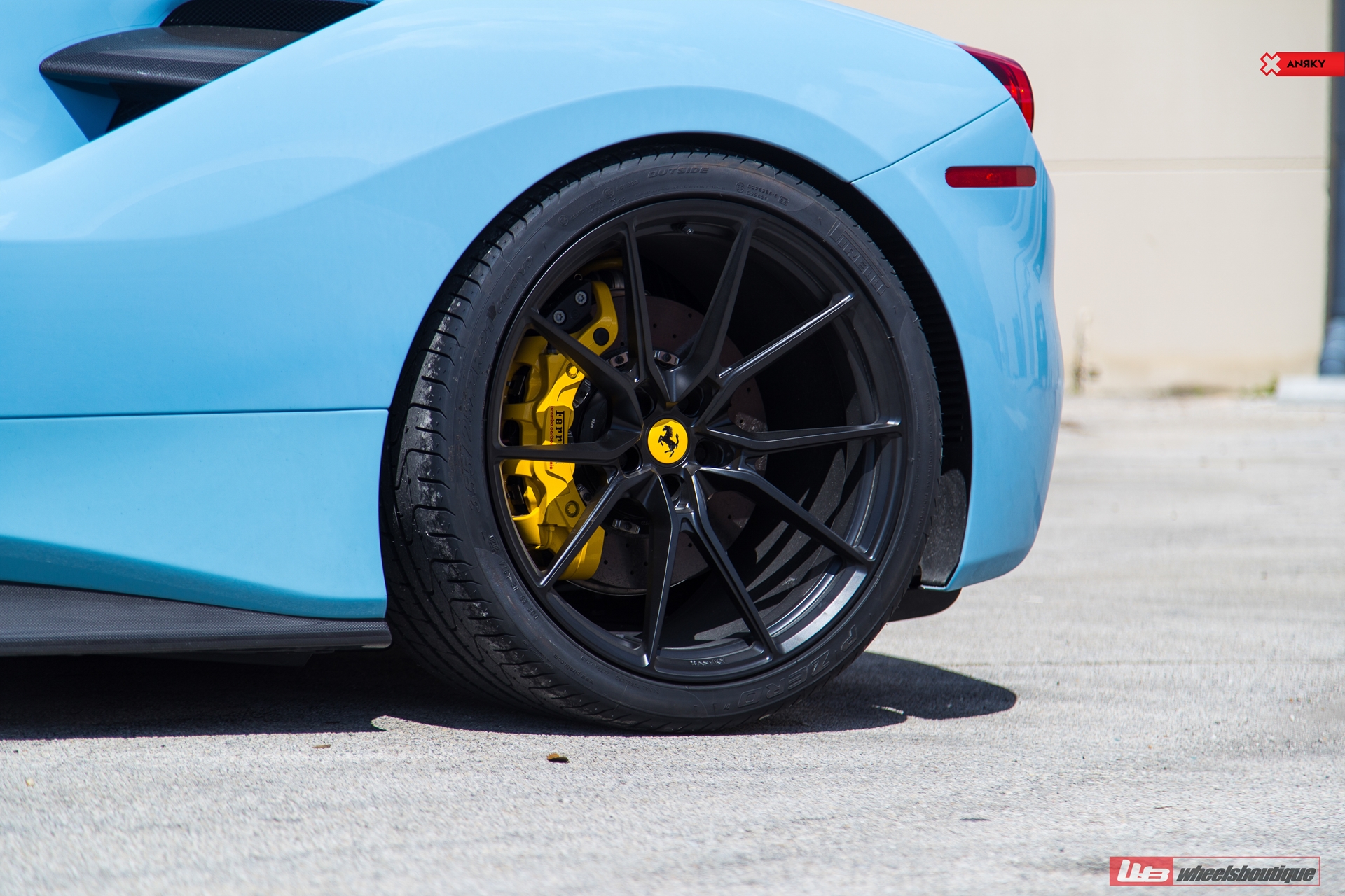 FERRARI 488 SPIDER | Azzuro La Plata | on ANRKY AN12 | Satin Black