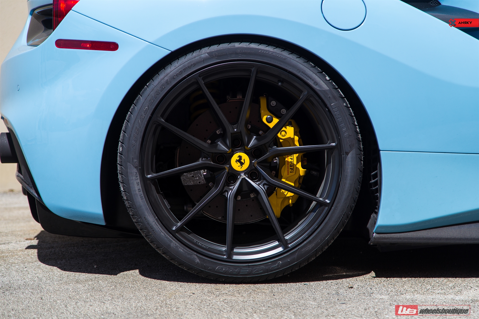 FERRARI 488 SPIDER | Azzuro La Plata | on ANRKY AN12 | Satin Black