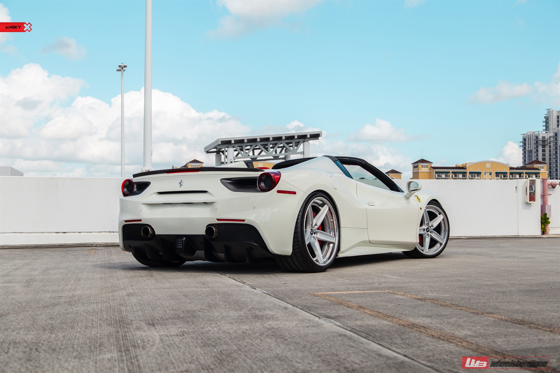 Ferrari 488 Spider | Bianco Avus | on ANRKY AN35 | Brushed Clear