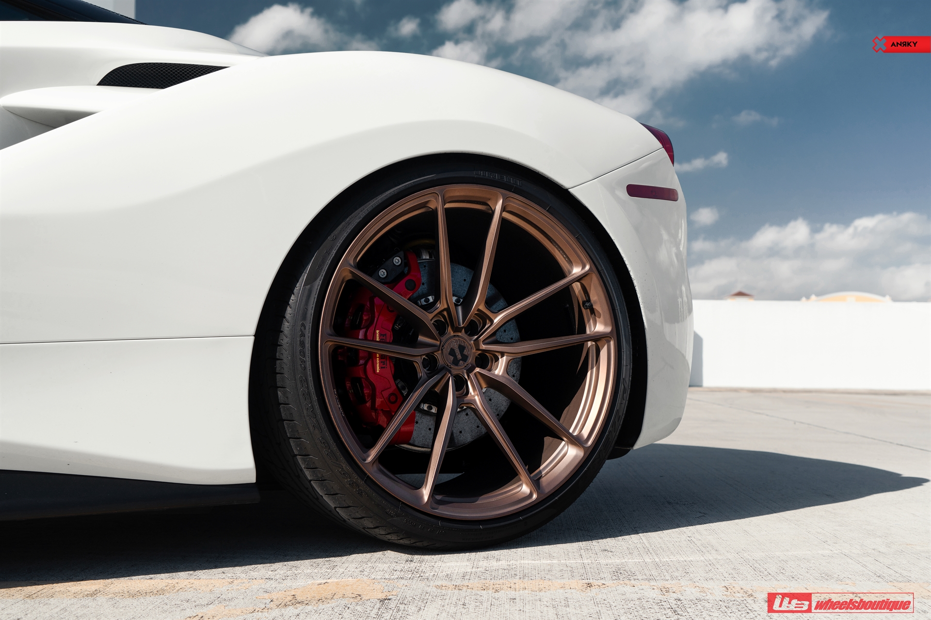 Ferrari 488 GTB | Bianco Avus | on ANRKY AN14 | Frozen Polished Bronze