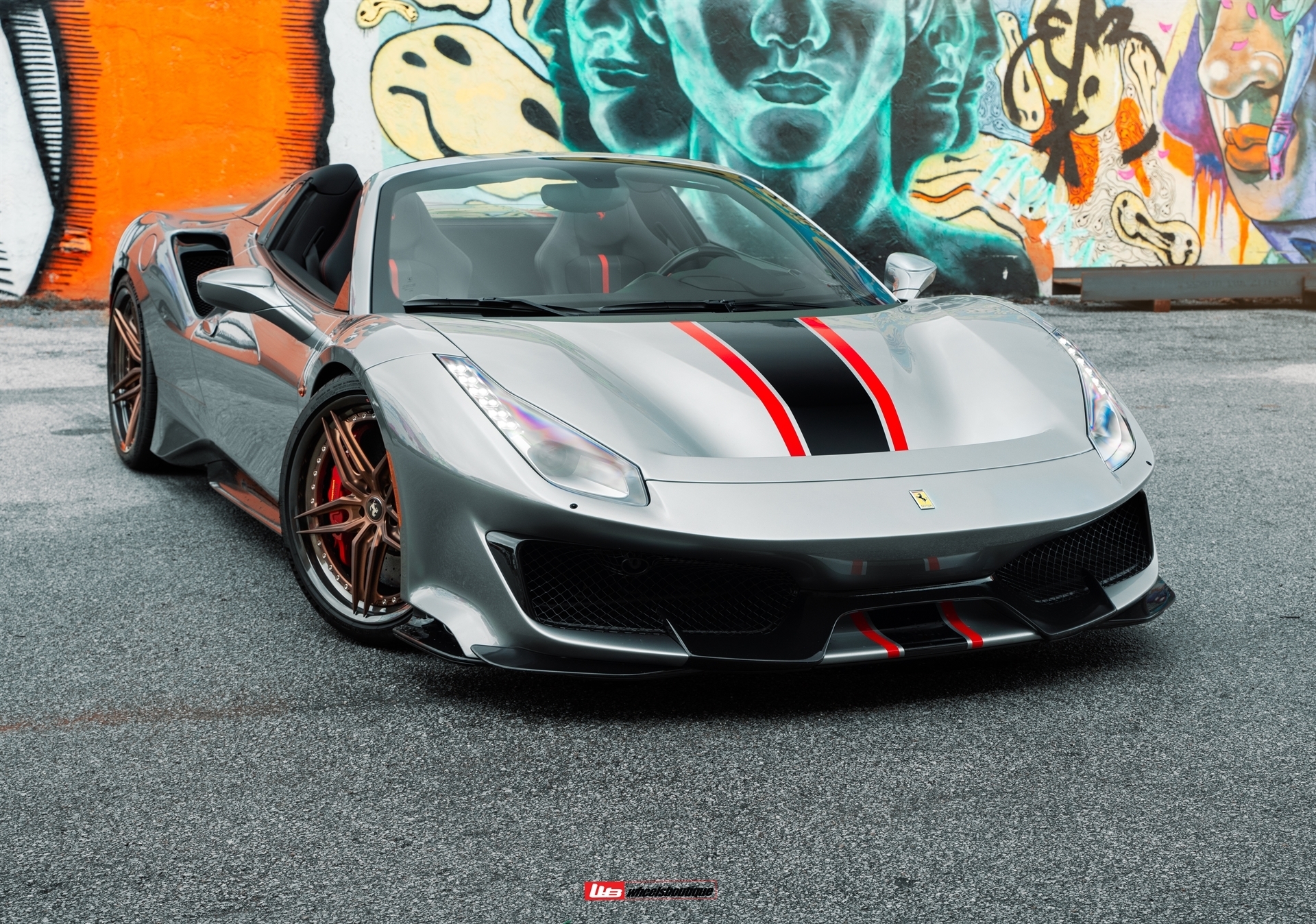 Ferrari 488 Pista Spider | Grigio Silverstone | on HRE S107SC | Frozen Polished Bronze
