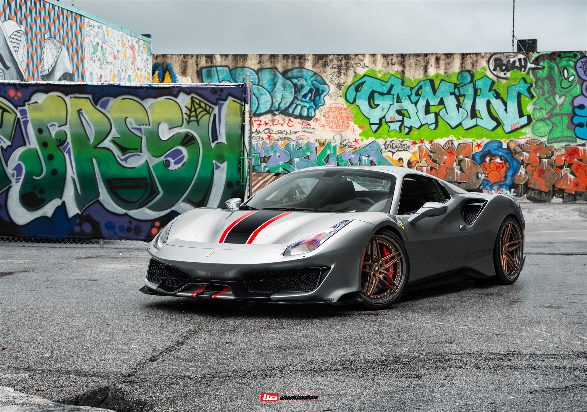 Ferrari 488 Pista Spider | Grigio Silverstone | on HRE S107SC | Frozen Polished Bronze