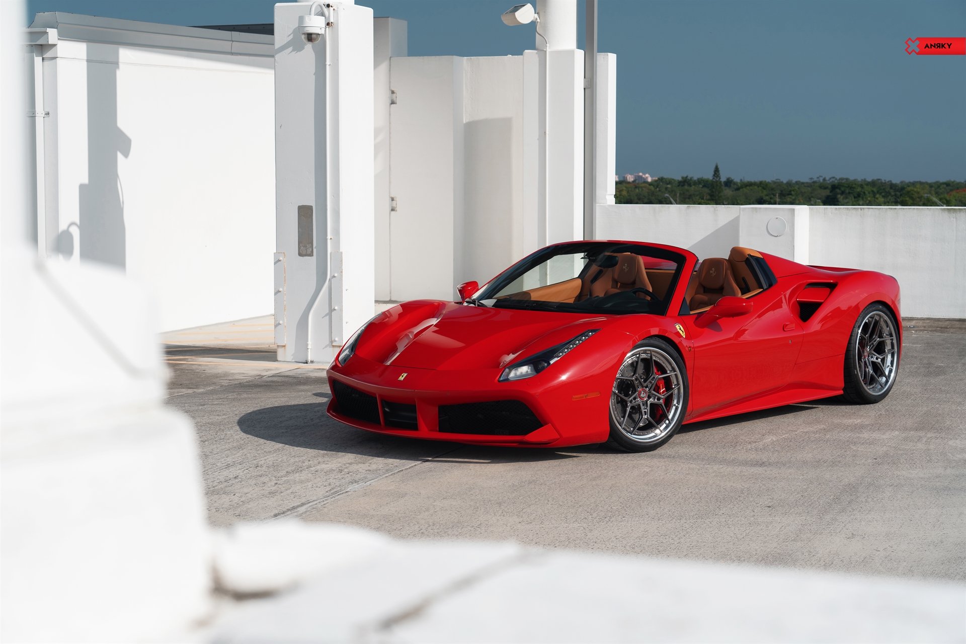 Ferrari 488 Spider | Rosso Corza | ANRKY S3-X4 | Polished Dark Clear