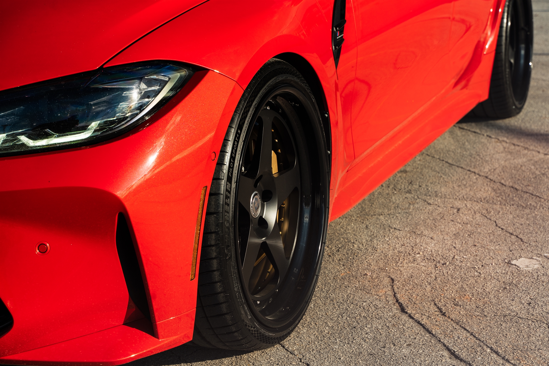 BMW G80 M3 | Toronto Red | on HRE Classic 305 | Satin Black