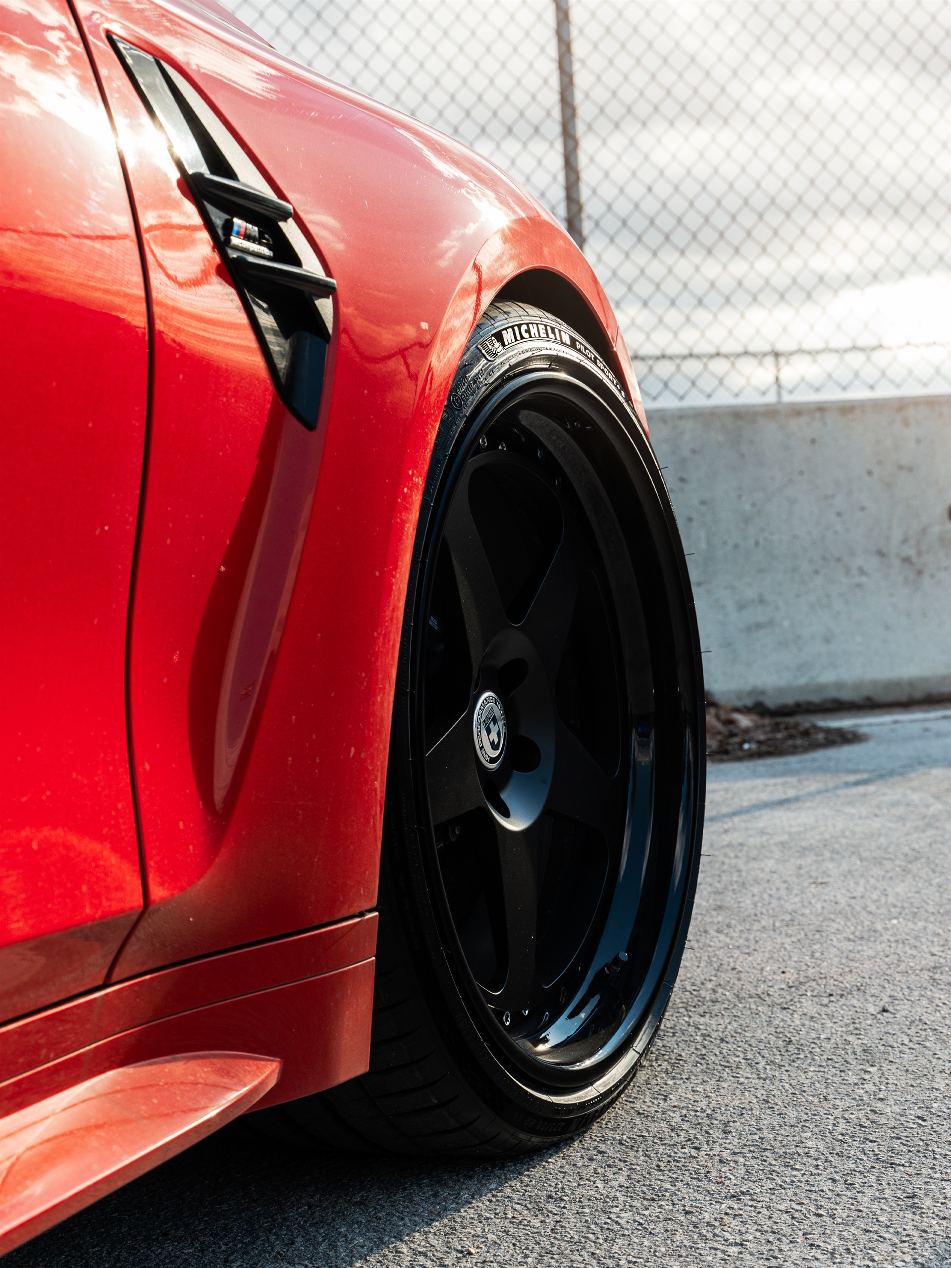 BMW G80 M3 | Toronto Red | on HRE Classic 305 | Satin Black