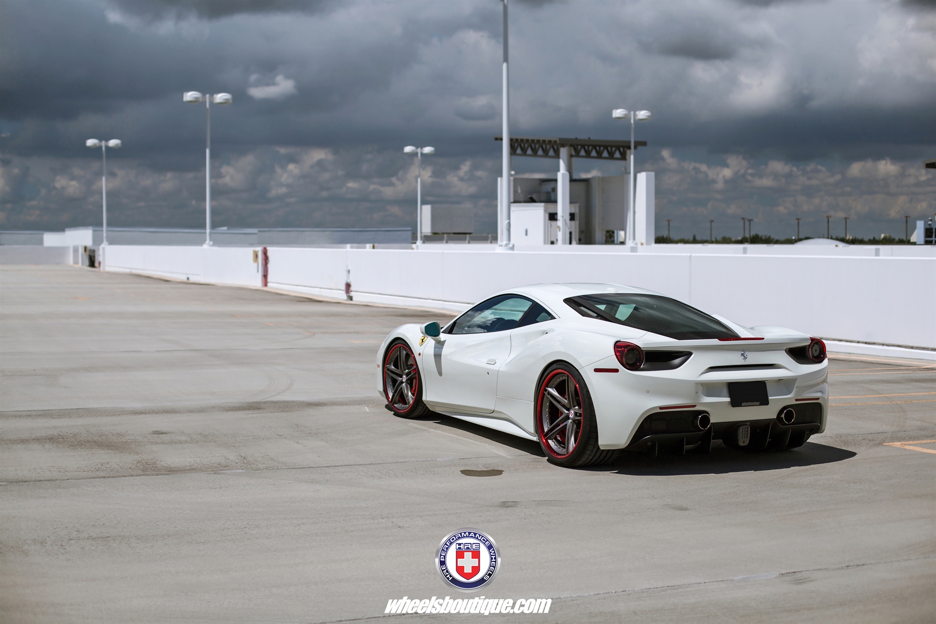 Ferrari 488 | Bianco Avus | on HRE S207 | Frozen Polished Dark Clear